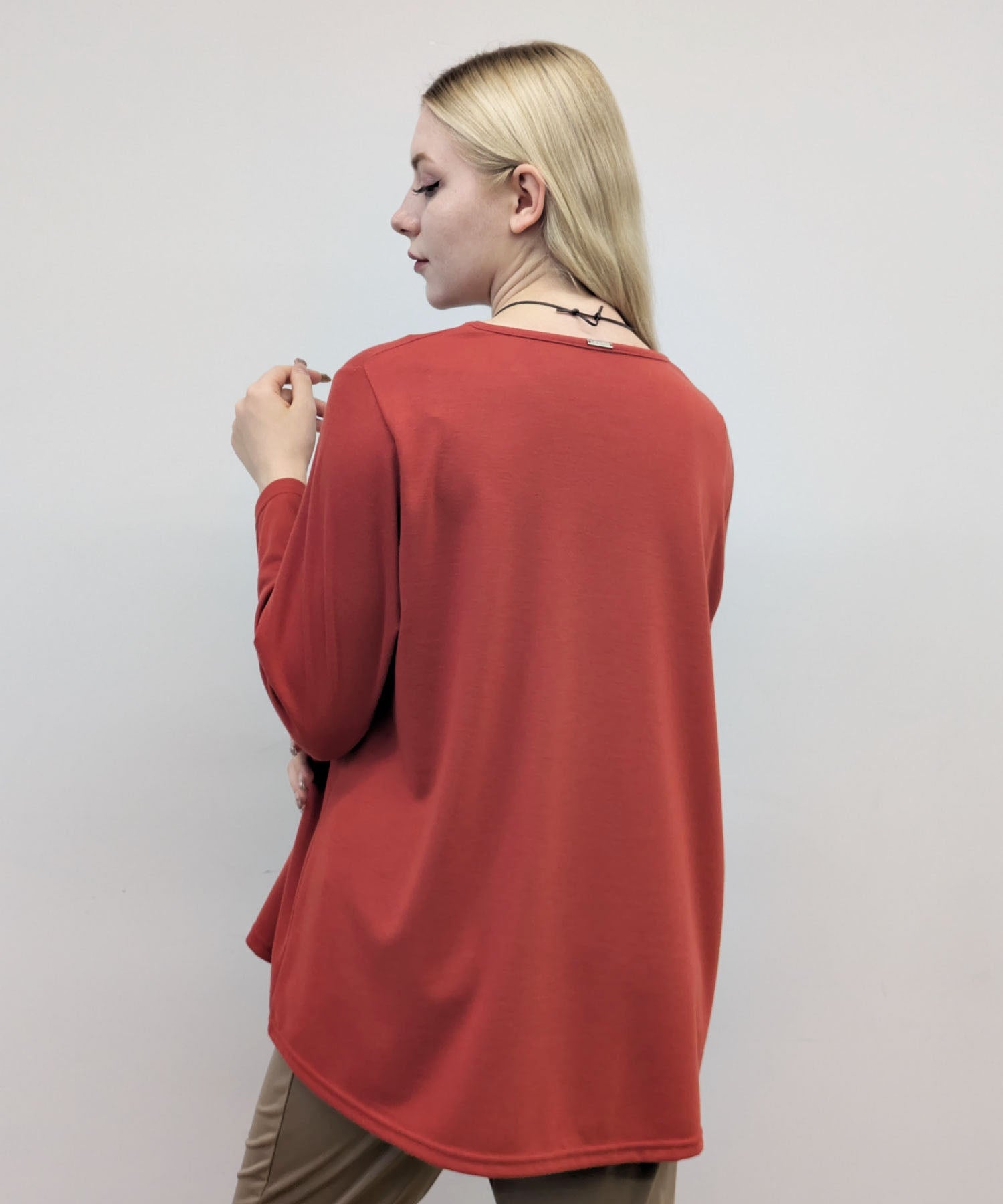 【26AW】クールネックプリント柄チュニック(品番:0260409)