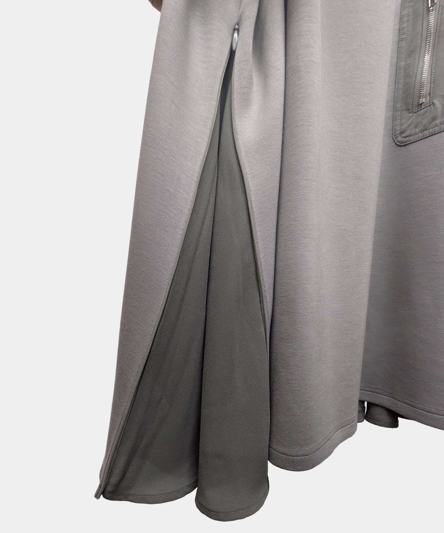 【26AW】脇マチシフォン切替 ジップポケット付きチュニック(品番:0260189)