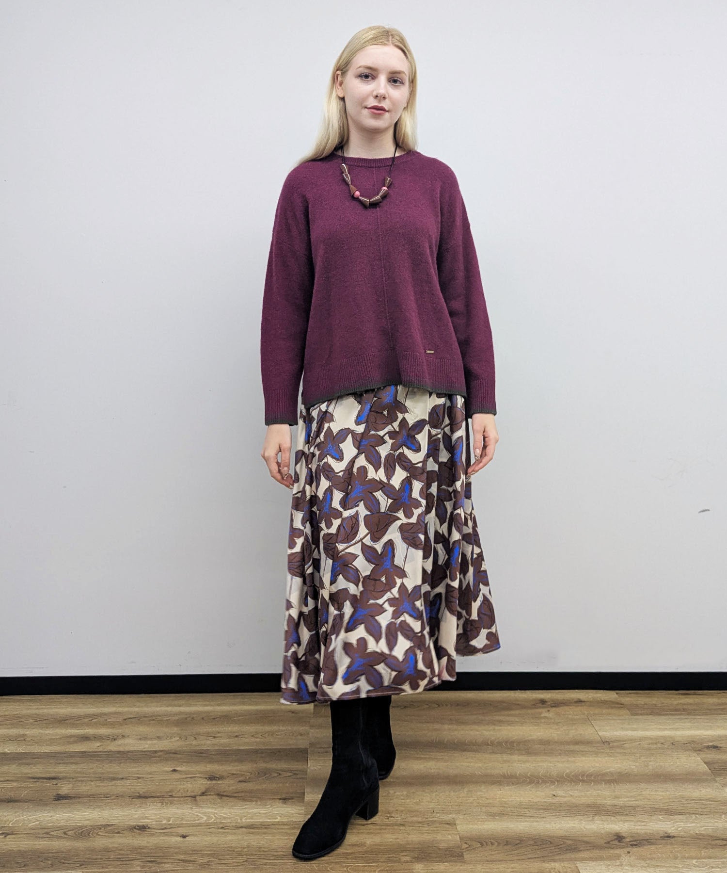 【26AW】プリント柄ロングスカート(品番:0210039)