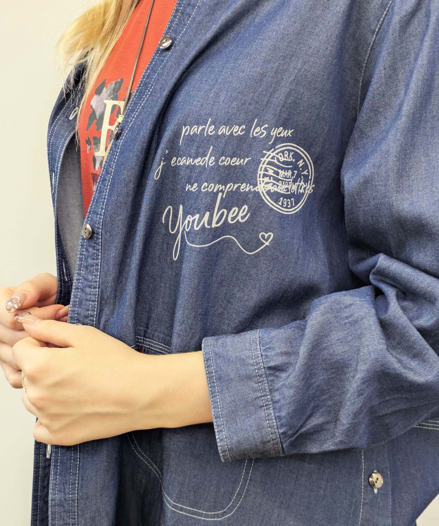 【26AW】ロゴプリント テンセルデニムブラウス(品番:0260159)