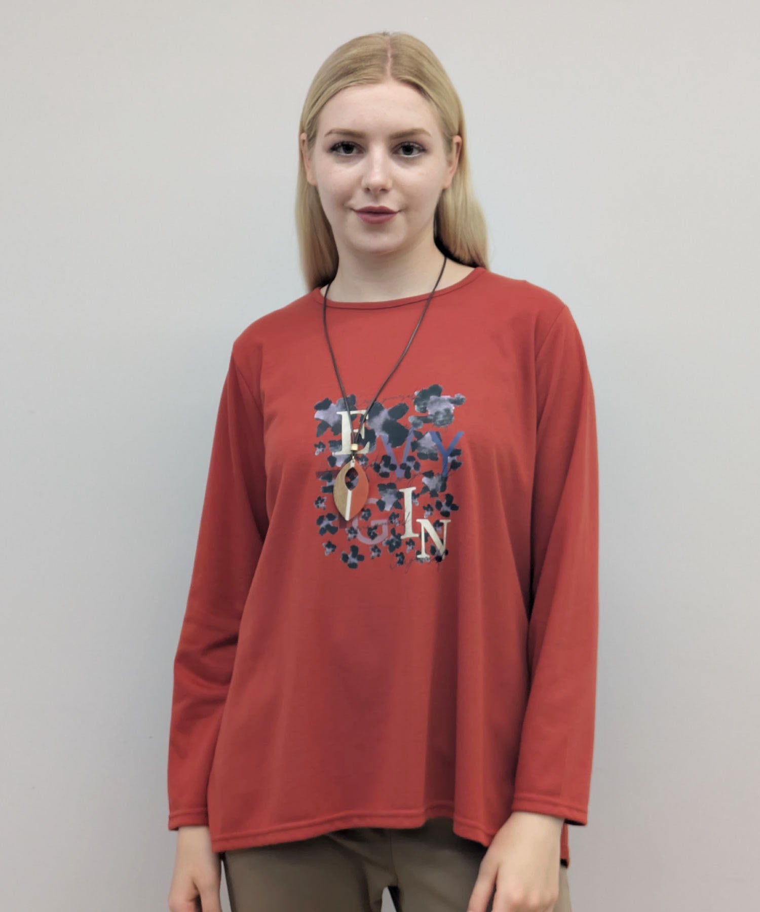 【26AW】クールネックプリント柄チュニック(品番:0260409)