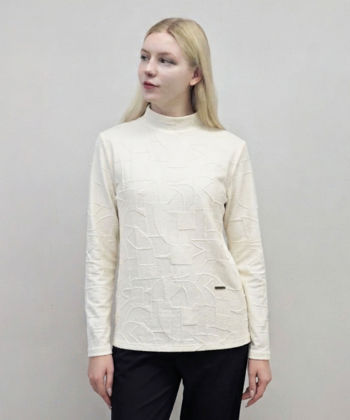 【26AW】ジャガード チュール切替モックネックプルオーバー（品番：0260968）