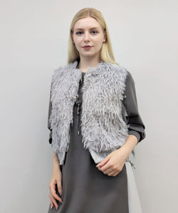 【26AW】シャギーファー切り替えノーカラーベスト（品番：0260259）
