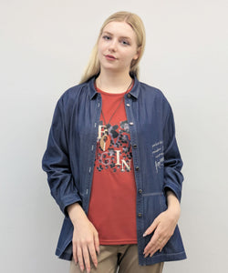 【26AW】ロゴプリント テンセルデニムブラウス（品番：0260159）