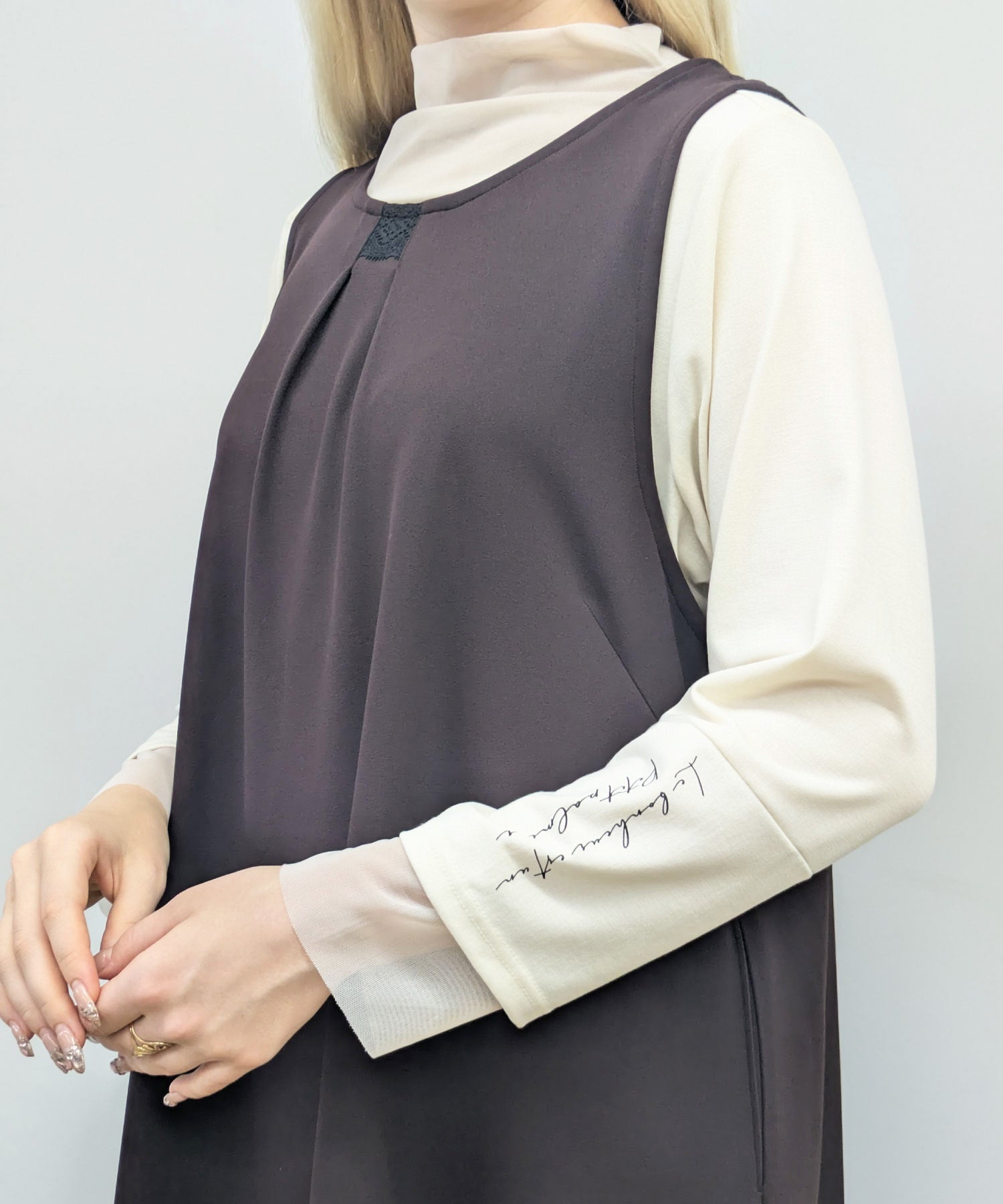 【26AW】チュール切替タートルネックプルオーバー（品番：0260069）