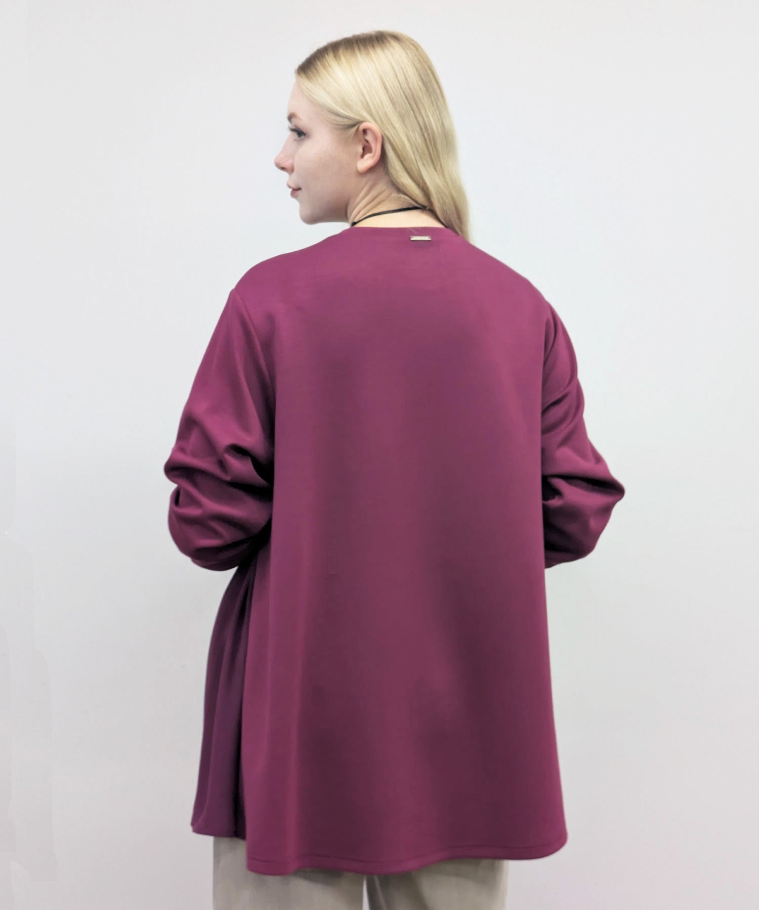 【26AW】脇マチシフォン切替 ジップポケット付きチュニック（品番：0260189）