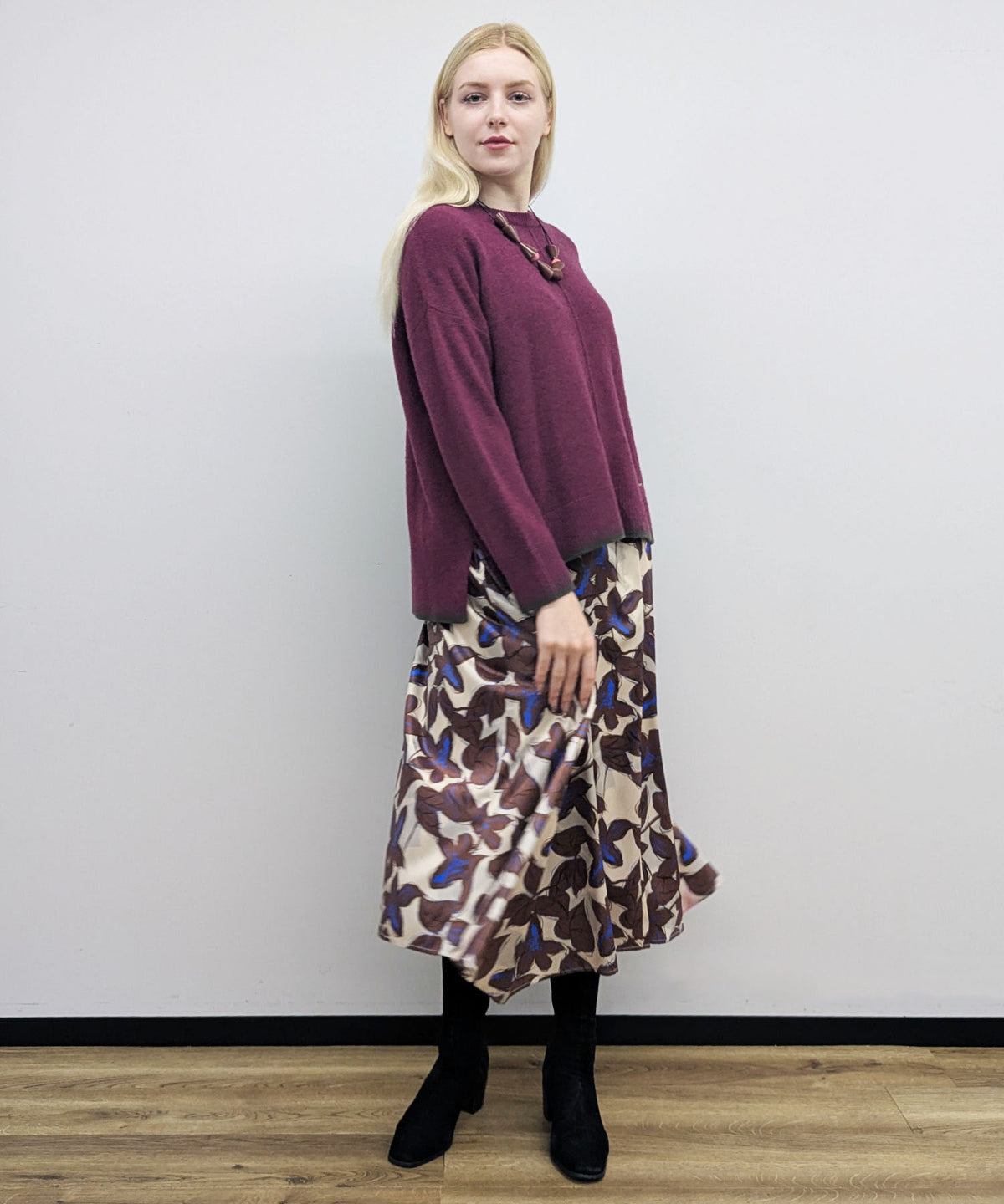 【26AW】プリント柄ロングスカート（品番：0210039）
