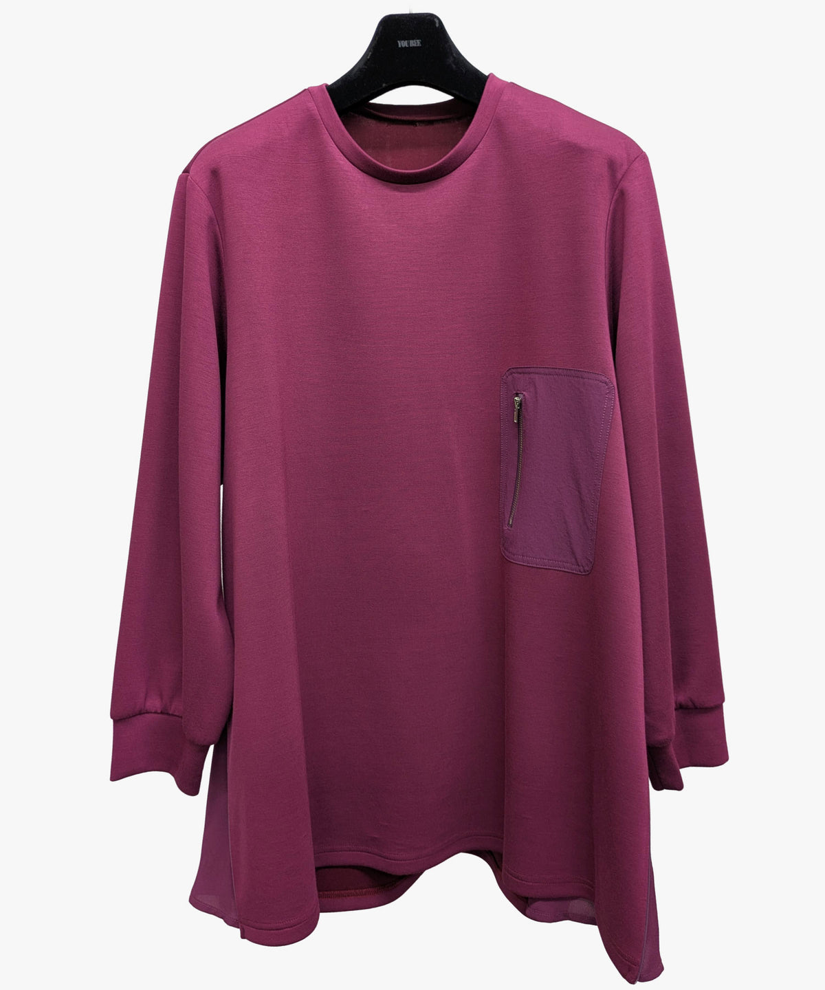 【26AW】脇マチシフォン切替 ジップポケット付きチュニック（品番：0260189）